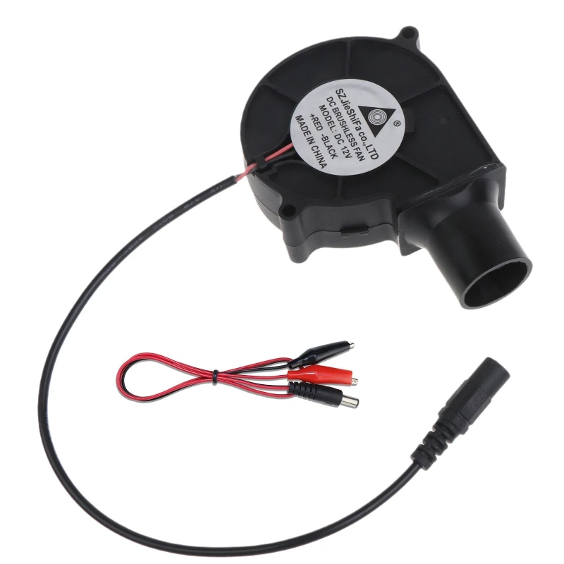 

BBQ Fan Portable Air Blower DC12V 1.5A Brushless 2500R 5.5x2.1mm 27mm Air Duct E7CB