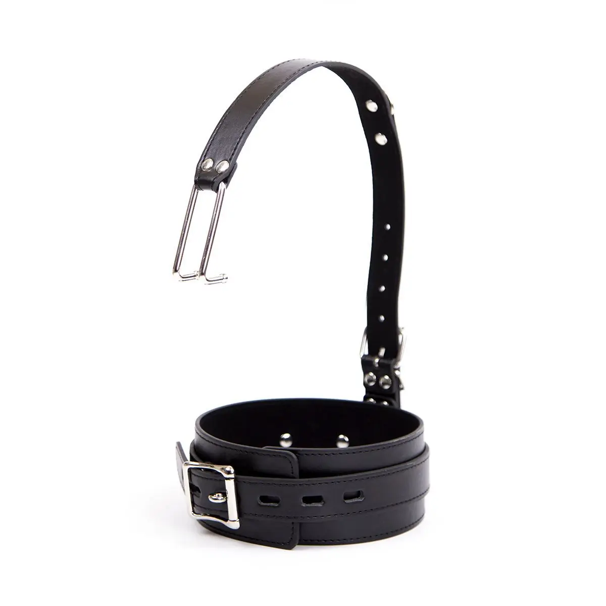 

Slave Bondage Leather Choker Collar Strap with Smooth Stainless Steel Nose Hook for Fetish Bdsm Restraint Flirting Sex Toys