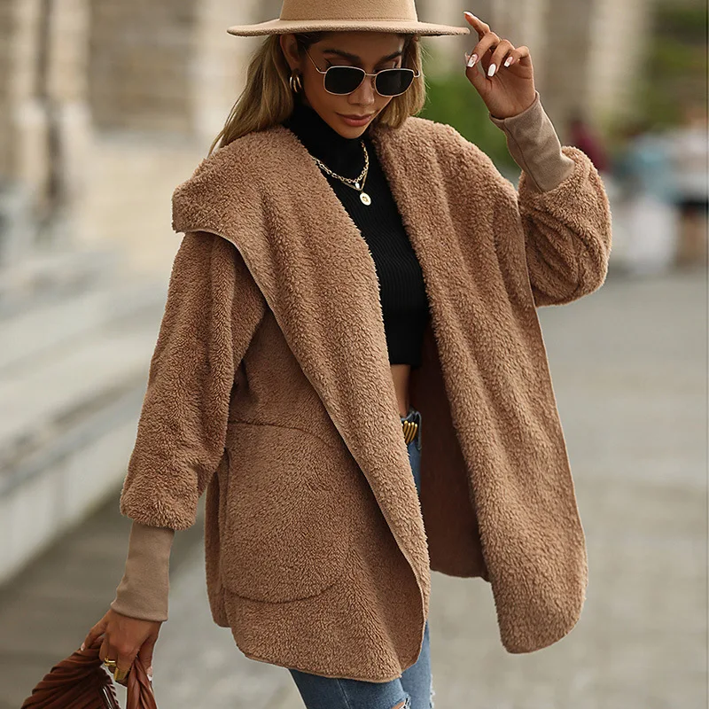 Liooil Brown Lamb Wool Fleece Jacket Streetwear Women Loose Cardigan Thick Jackets And Coats 2022 Autumn Winter Warm Baggy Coat
Liooil Brown Lamb Wool Fleece Jacket Streetwear Women Loose Cardigan Thick Jackets And Coats 2022 Autumn Winter Warm Baggy Coat