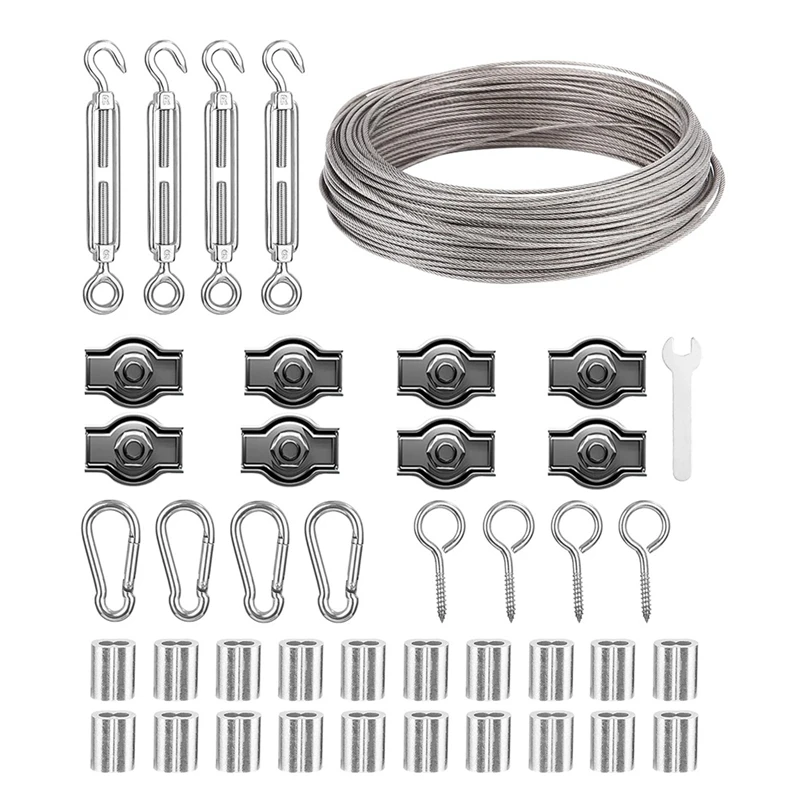 Wire Rope Wire Rope Metal 30M 2Mm With Turnbuckle Wire Tensioner,For Climbing Plants,Fence,String Lights
Wire Rope Wire Rope Metal 30M 2Mm With Turnbuckle Wire Tensioner,For Climbing Plants,Fence,String Lights