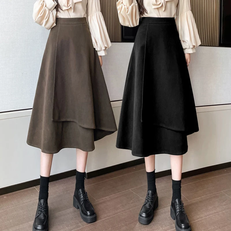 Korean Style High Waist Long Skirts Women 2022 Autumn Winter Solid Color Midi Skirt Woman Streetwear Zipper A-Line Skirts Female
Korean Style High Waist Long Skirts Women 2022 Autumn Winter Solid Color Midi Skirt Woman Streetwear Zipper A-Line Skirts Female