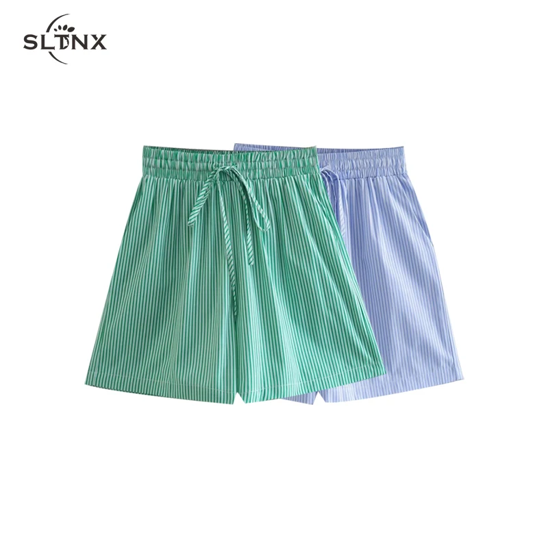 SLTNX Fashion Blue Striped Women's Shorts 2023 Summer High Waist Mini Casual Short Ladies Chic Elegant Lace Up Loose Shorts
SLTNX Fashion Blue Striped Women's Shorts 2023 Summer High Waist Mini Casual Short Ladies Chic Elegant Lace Up Loose Shorts