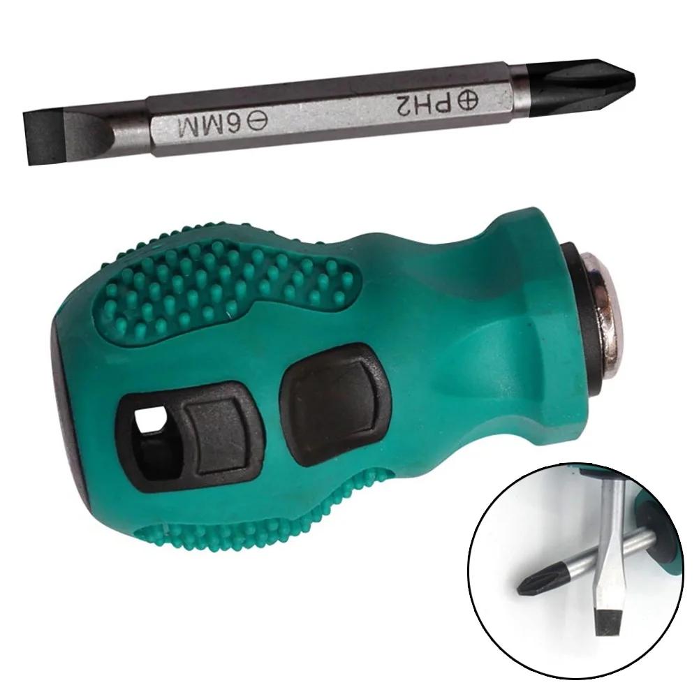 Dual-purpose Slotted Cross 2 In1 Screwdriver Magnetic Screwdriver Magnetic Short Repair Hand Tools Screwdriver
Dual-purpose Slotted Cross 2 In1 Screwdriver Magnetic Screwdriver Magnetic Short Repair Hand Tools Screwdriver