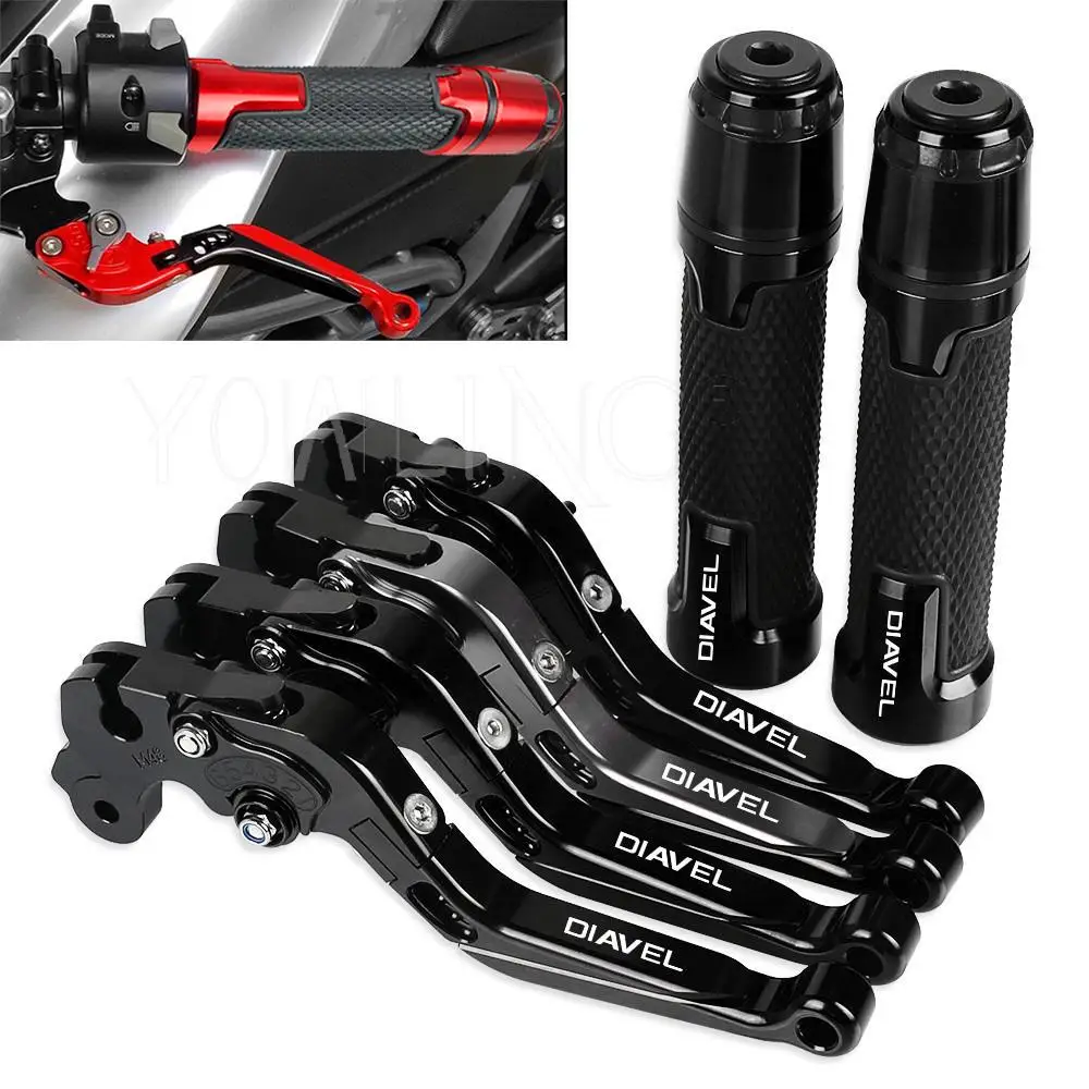 

Motorcycle CNC Brake Clutch Levers Handlebar knobs Handle Hand Grip Ends FOR DUCATI Diavel CaRbon 2011 2012 2013 2014 2015 216