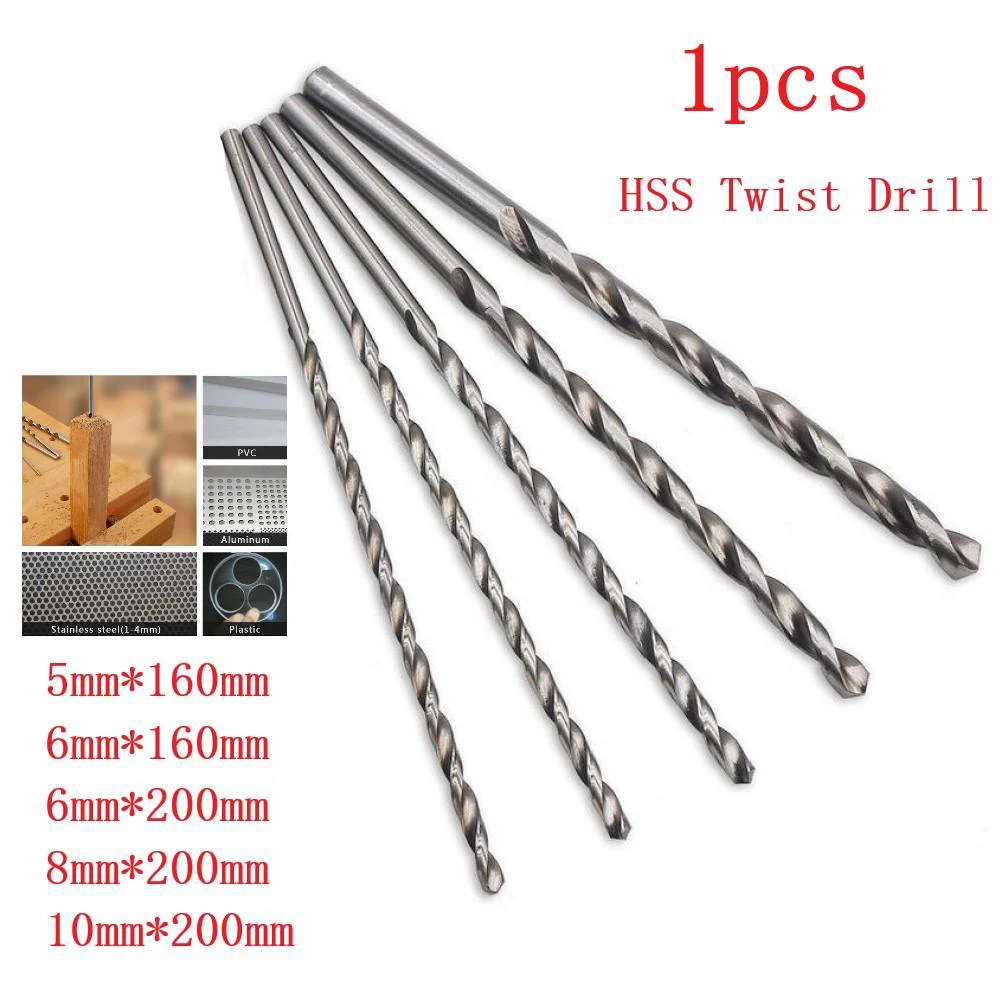 1PCS HSS Extended Straight Shank Twist Drill Bit High Speed Steel HSS Drill Bit For Aluminum Metal Drilling 5mm 6mm 8mm 10mm
1PCS HSS Extended Straight Shank Twist Drill Bit High Speed Steel HSS Drill Bit For Aluminum Metal Drilling 5mm 6mm 8mm 10mm