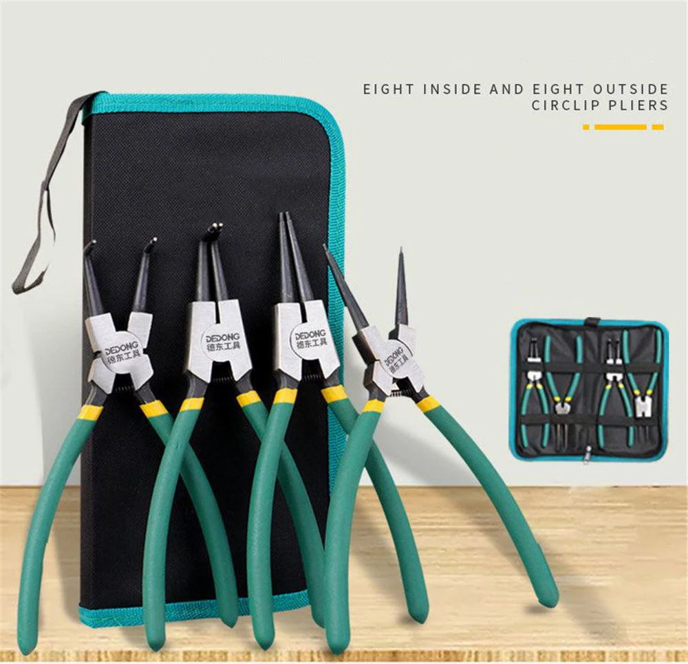 T50 4Pcs Circlip Pliers Set with Storage Bag 7'' Long Nose Plier Staight Bent Plier Inner Outer Retaining Snap Ring Remover Tool
T50 4Pcs Circlip Pliers Set with Storage Bag 7'' Long Nose Plier Staight Bent Plier Inner Outer Retaining Snap Ring Remover Tool