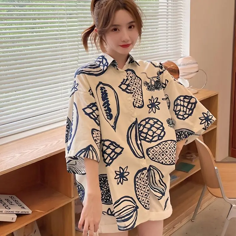 

Japanese High-end Shirt Women's Summer Short Sleeved Design Feeling Niche 2024 Loose and Trendy Unique Shirt with Half Sleeesv