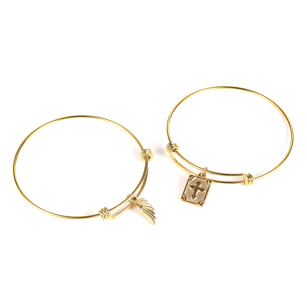 Nabest 7 Styles Expandable Wire Golden Stainless Steel Bangle Bracelet for Women Lock Cross Eyes Angel Wings Charms Bracelet
Nabest 7 Styles Expandable Wire Golden Stainless Steel Bangle Bracelet for Women Lock Cross Eyes Angel Wings Charms Bracelet