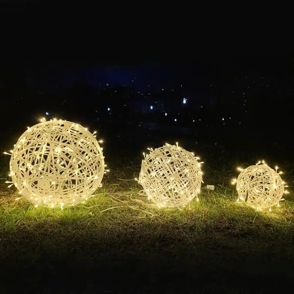 

Flashing Rattan Ball Fairy Light String LED Waterproof Tree Hanging Light Dia20/30/40CM 220V Landscape Tree Lighting Garden