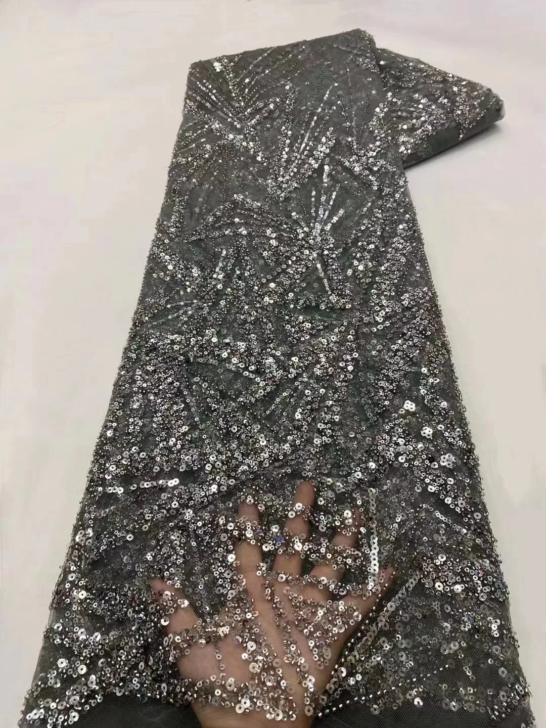 African Lace Fabric Grey 2023 With Beads Embroidery Sequins French Net Lace Tulle Mesh Fabrics Blue Lace For Wedding Dress 
African Lace Fabric Grey 2023 With Beads Embroidery Sequins French Net Lace Tulle Mesh Fabrics Blue Lace For Wedding Dress