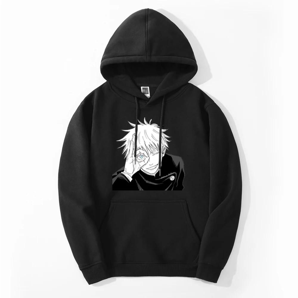 

Jujutsu Kaisen Gojo Satoru Japan Anime 2024 Autumn Mens Simple Hooded Sweatshirts Hoodies Oversized Warm Streetwear Warm Clothes