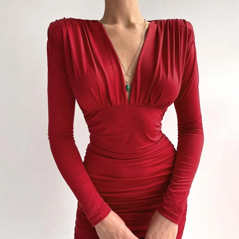 Woman Party Dress Long Sleeve Dress Women V Neck Short Dress Sexy Harajuku Outfits Chic Soft Robe Tight Vestidos Dress
Woman Party Dress Long Sleeve Dress Women V Neck Short Dress Sexy Harajuku Outfits Chic Soft Robe Tight Vestidos Dress