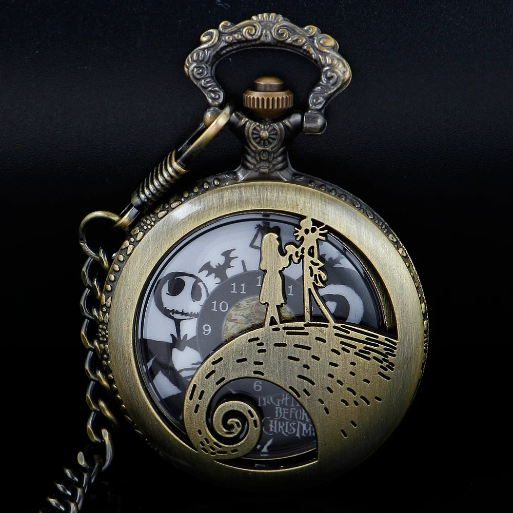 

Grey New Skeleton Quartz Pocket Watch Retro Men 80cm Chain Art Collection Gift Clock CF1655 reloj de bolsillo