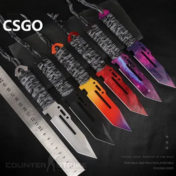 CSGO 주변 테더 스트레이트 나이프, 야외 캠핑 생존 사냥 나이프, 다이빙 레깅스, 자기 방어 나이프