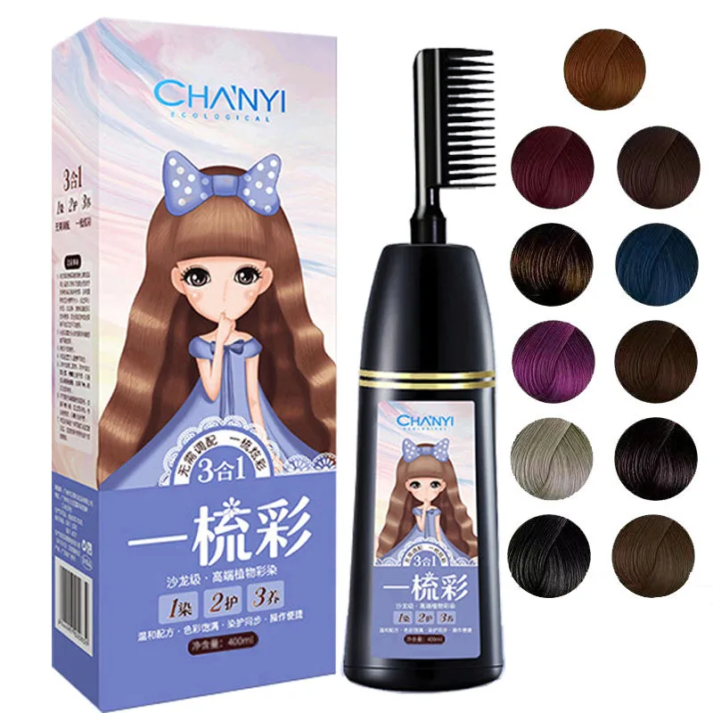 Profession 400ml Natural Ginseng Essence Instant Hair Dye Shampoo HairColor Cream Cover Permanent Hair Colorin Shampoo with Comb
Profession 400ml Natural Ginseng Essence Instant Hair Dye Shampoo HairColor Cream Cover Permanent Hair Colorin Shampoo with Comb
