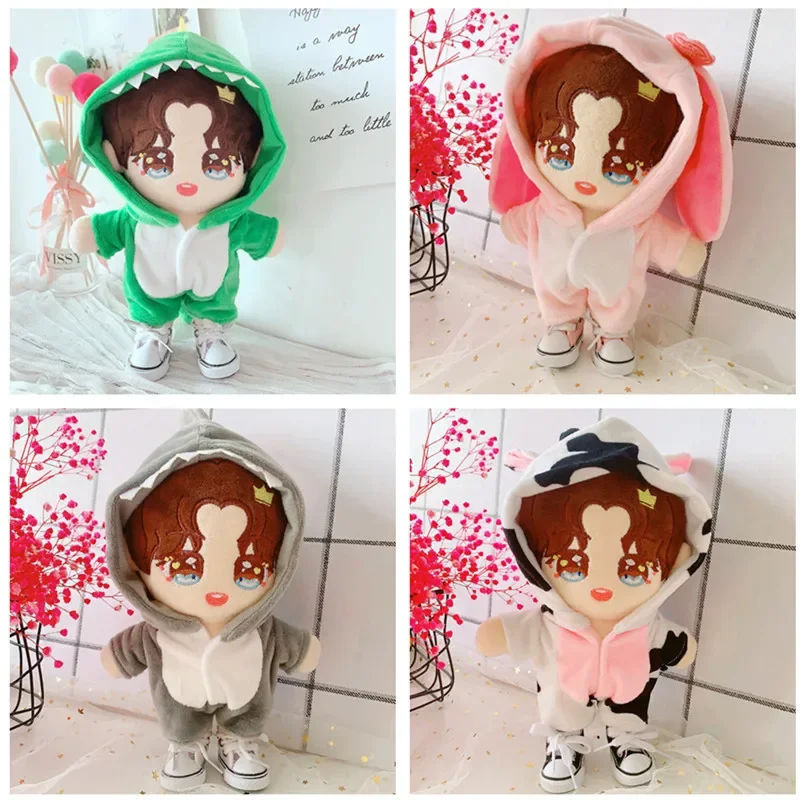 

20cm Doll Clothes Shark Hoodies Cartoon Animal Coat Cotton Stuffed Dolls Lovely Outfit Changing Dressing Game Playing House Gift