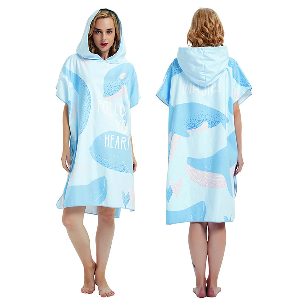 

Beach Towel Microfiber Large Wetsuit Changing Robe Swimming Robe Hooded Bath Towels Surf Quick Bathrobe Men Women