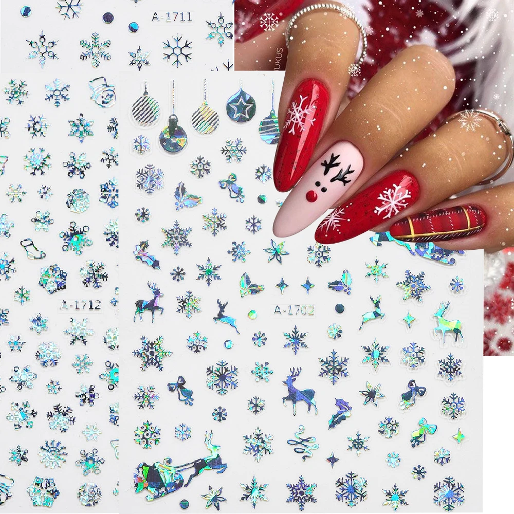 12pcs Iridescent Laser Silver Christmas Nail Stickers Elk Snowflakes Xmas Manicure Gel Slider 3D Winter Nail Art Decals Decors**
12pcs Iridescent Laser Silver Christmas Nail Stickers Elk Snowflakes Xmas Manicure Gel Slider 3D Winter Nail Art Decals Decors**