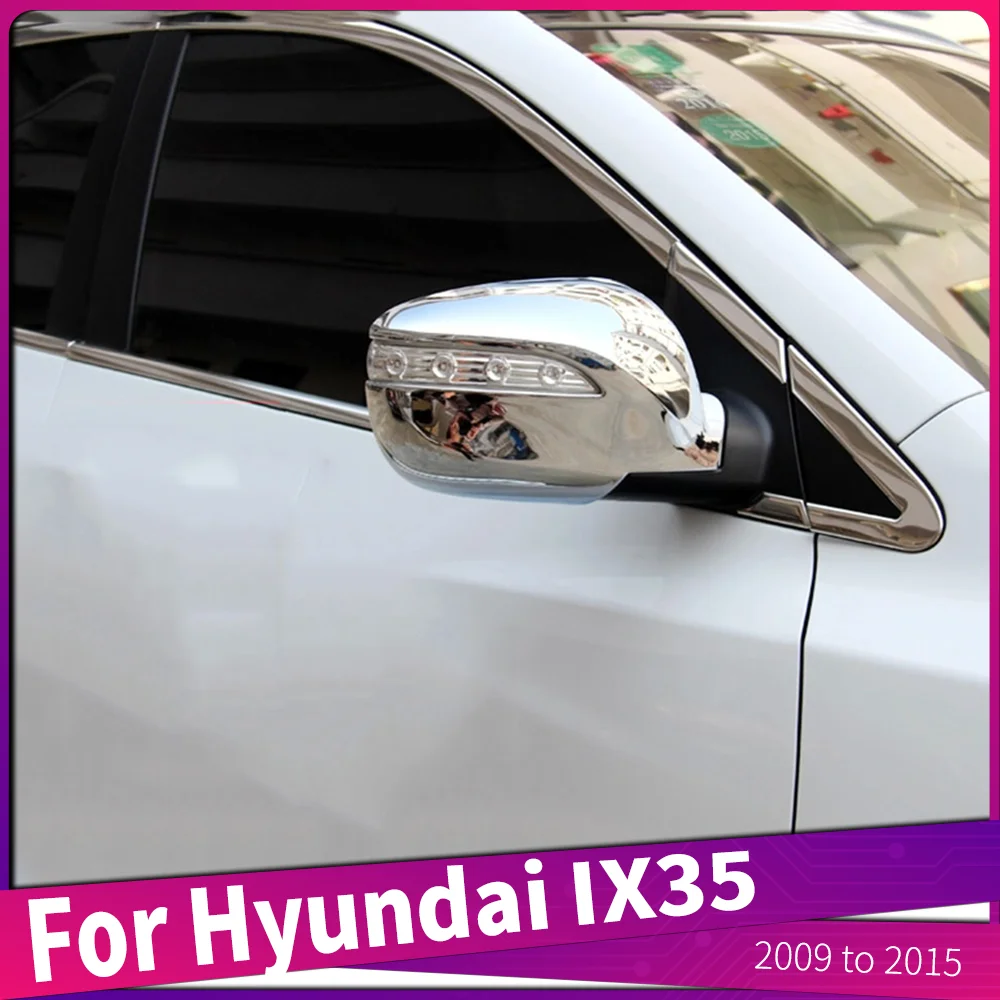 

Для Hyundai IX35 2009-2015 ABS хромированный задний вид брови боковое стекло зеркальная отделка крышка рамка наклейка