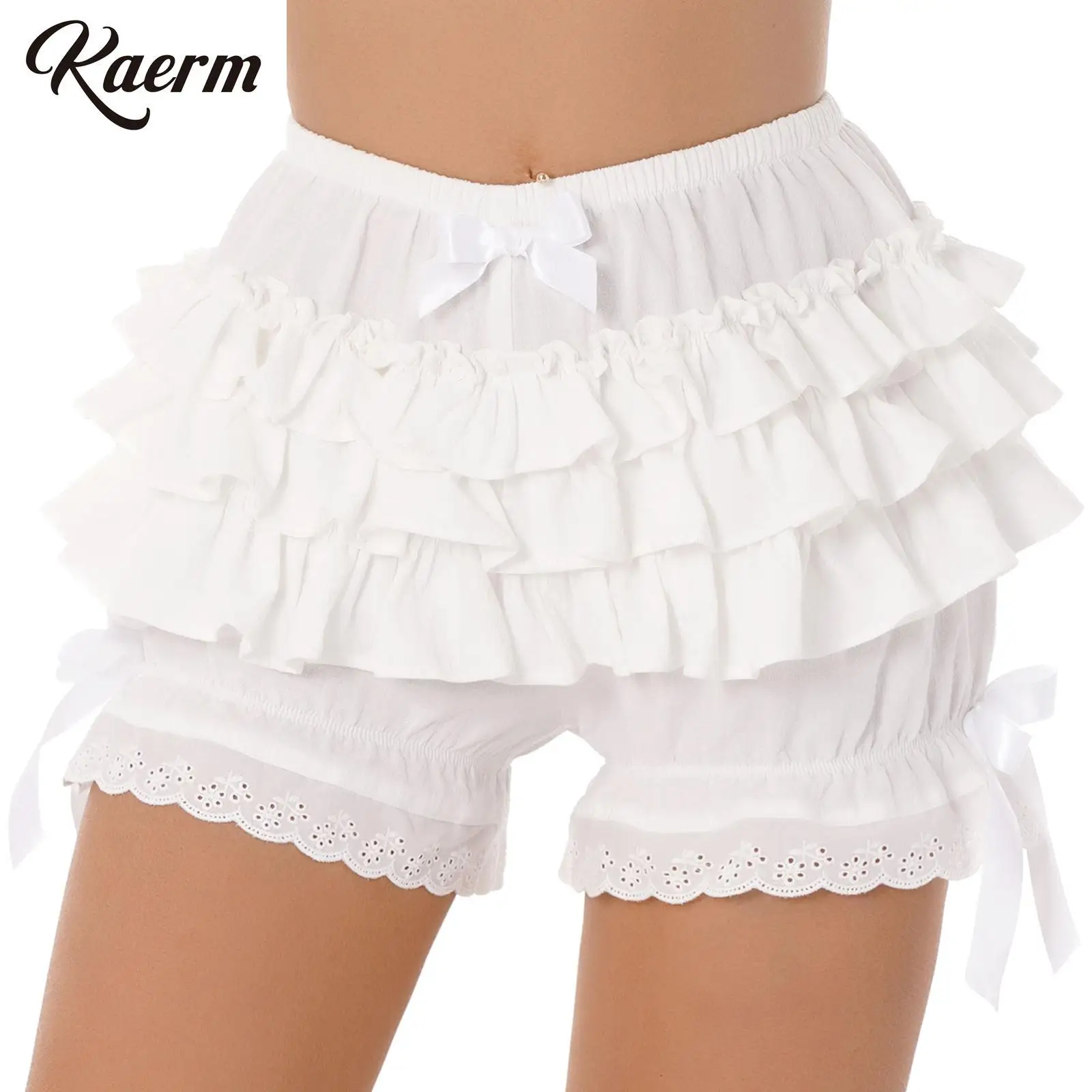 Woman's Floral Lace Ruffles Lolita Bloomers Bowknot Loose Pumpkin Shorts Underpants Medieval Victorian Costume Daily Pants 
Woman's Floral Lace Ruffles Lolita Bloomers Bowknot Loose Pumpkin Shorts Underpants Medieval Victorian Costume Daily Pants