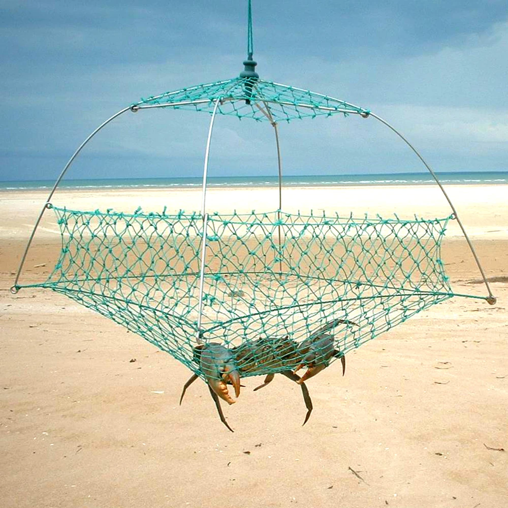 

1PC Portable Foldable Crabbing Trap Net Fishing Net Crab Trap Nets Stainless Steel Crabing Nets Crabbing Cage Net Traps Cage