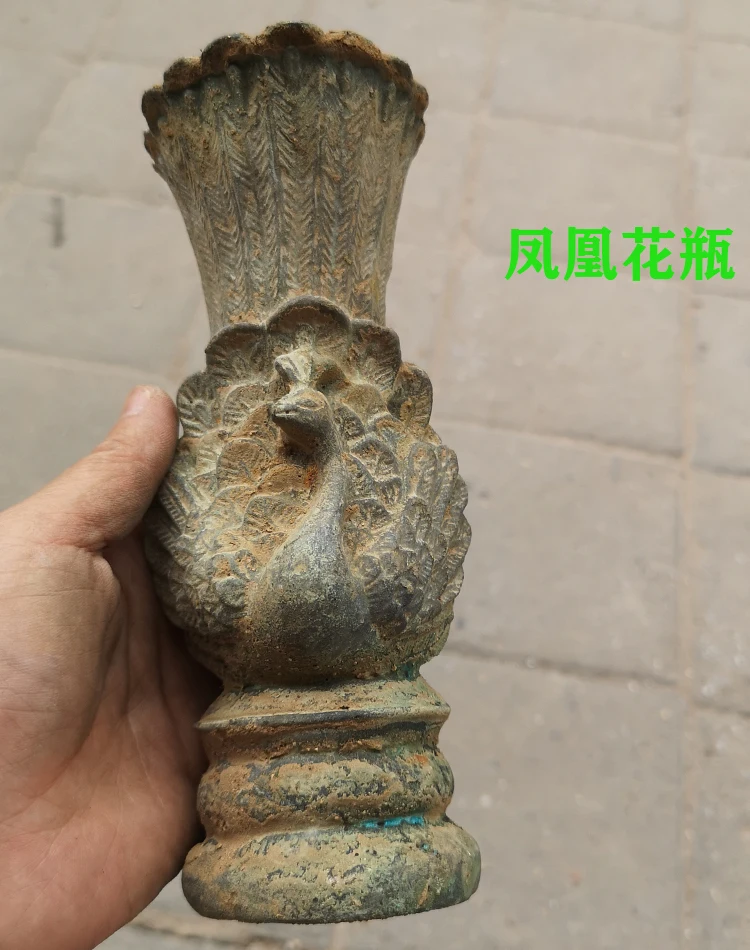 

Antique unearthed bronze ware, phoenix vase, treasure vase, home decoration, antique and old objects, film and television