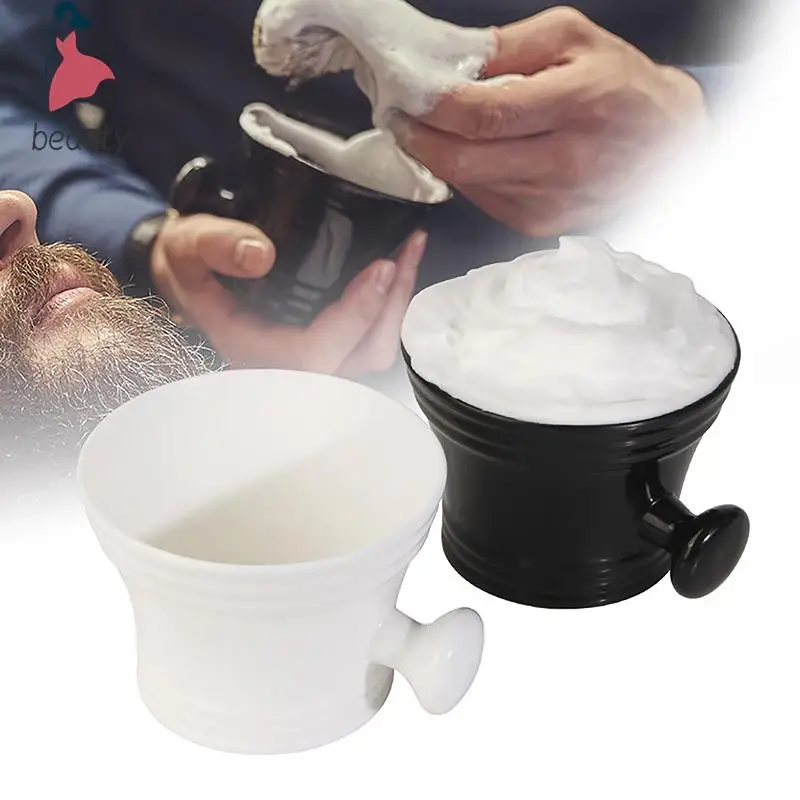 

Парикмахерская чашка для чистки супа для бритвы Мужская пластиковая чаша для бритья с ручкой семейная чаша профессиональные инструменты для домашнего салона парикмахера