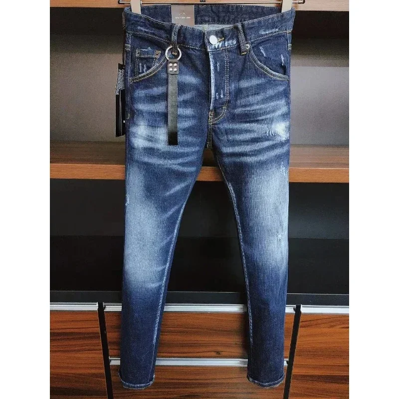 

Hot 2024 Office Original Flat Jean Trend Dsq2 Washed, Worn, ICON Paint Spots Men's Regular Jeans Top