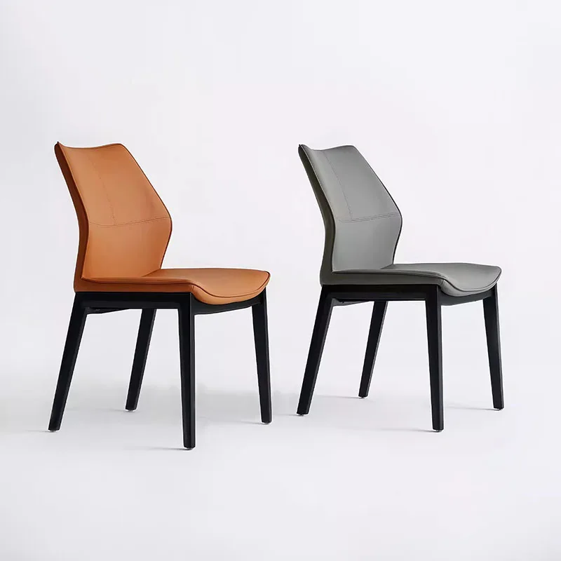 

Дизайнерские современные обеденные стулья, модные минималистичные кожаные скандинавские обеденные стулья, гостиная, спальня, стулья, мебель для дома