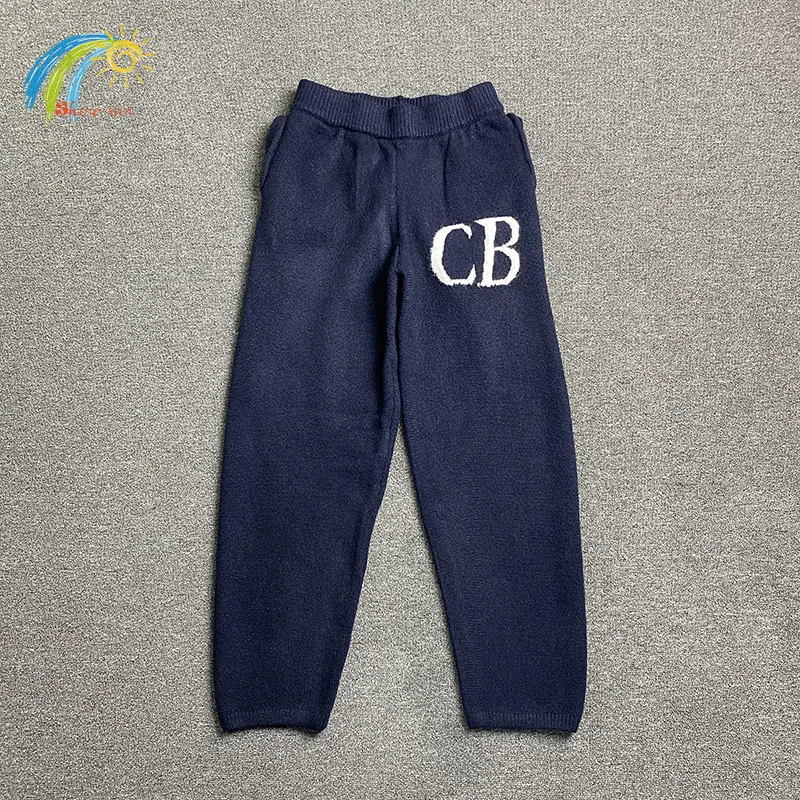 

Royal Blue Best Quality Simple Classic CB Logo Jacquard Knit Sweatpants Men Women 1:1 Oversized Cole Buxton Pants With Tags