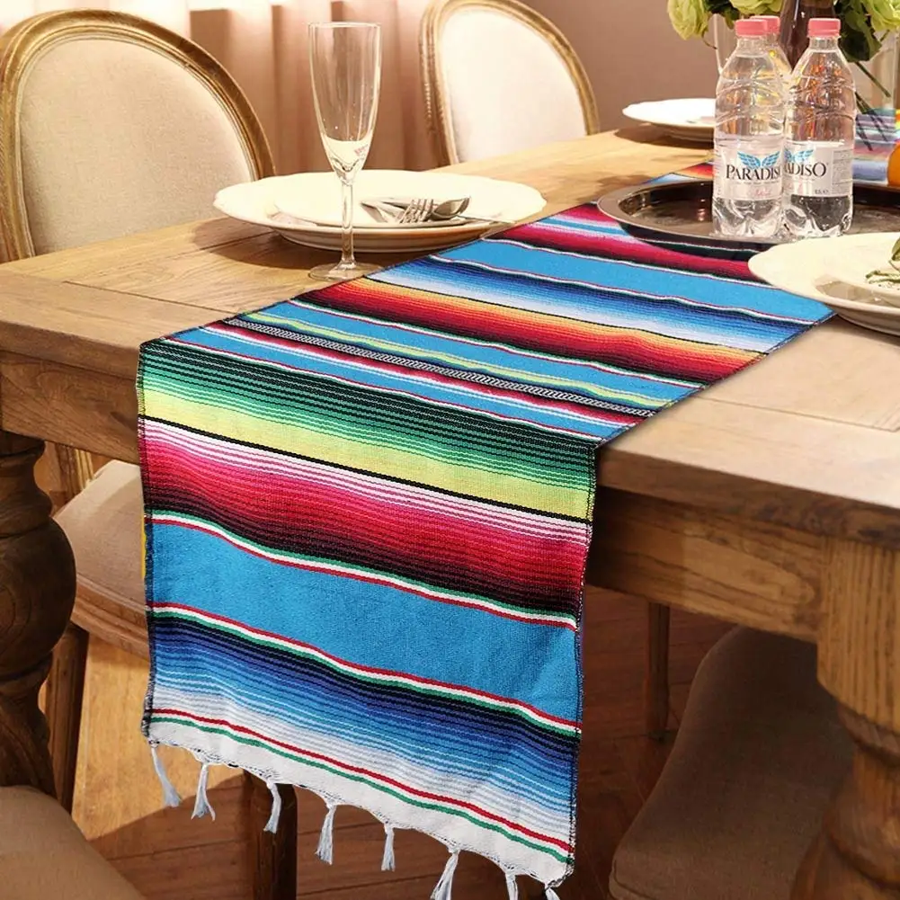 OurWarm Mexican Table Runner Handwoven Fringe Cotton Blanket Table Runners Colorful Stripe Table Runners For Mexican Party Decor
OurWarm Mexican Table Runner Handwoven Fringe Cotton Blanket Table Runners Colorful Stripe Table Runners For Mexican Party Decor