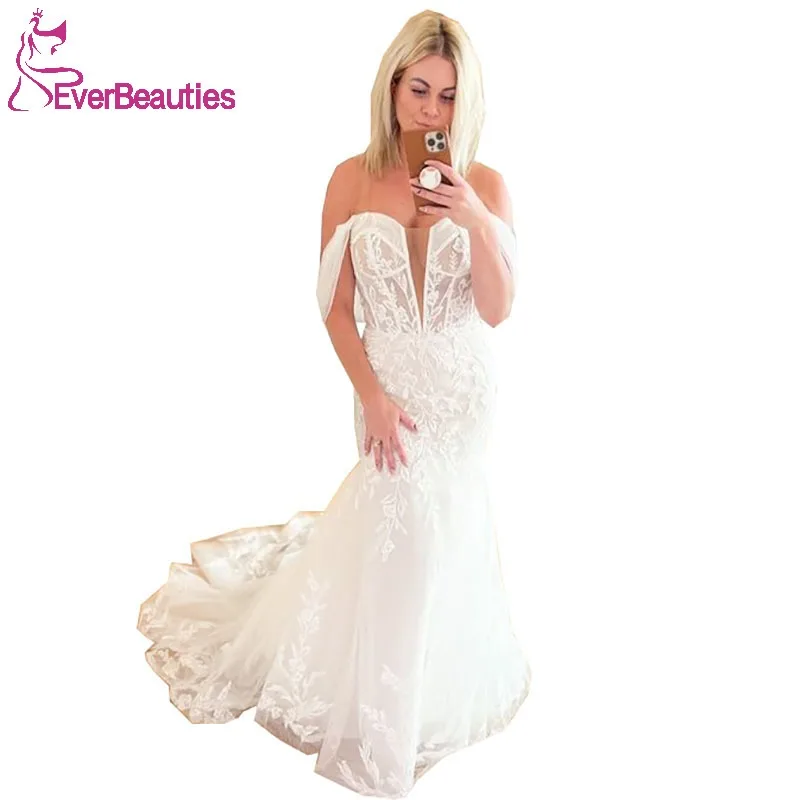 Lace Wedding Dress 2023 Off Shoulder Bridal Party Dress Robe De Marie Mermaid Wedding Gown Elegant Beach Bride Dress
Lace Wedding Dress 2023 Off Shoulder Bridal Party Dress Robe De Marie Mermaid Wedding Gown Elegant Beach Bride Dress