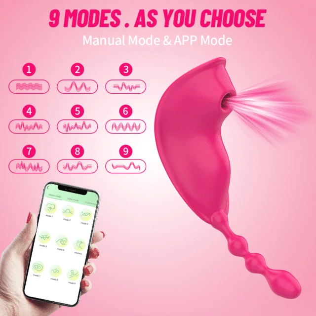 Vibromasseur à succion papillon pour femme, jouet sexuel avec application Bluetooth, télécommande, stimulateur de vagin et de Clitoris, godemiché vibrant 2