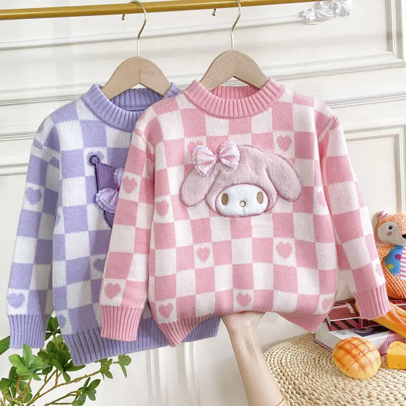 Kawaii Sanrios Kuromi My Melody Children Sweater Anime Cartoon Autumn Winter Warm Thicken Round Neck Knitted Sweater Girls Gift
Kawaii Sanrios Kuromi My Melody Children Sweater Anime Cartoon Autumn Winter Warm Thicken Round Neck Knitted Sweater Girls Gift