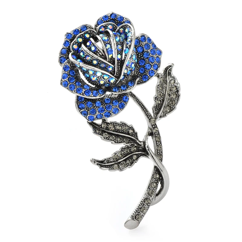 

Wuli&baby Lovely Flower Brooches For Women 2-color Czech Rhinestone Shining Beauty Flowers Plants Party Office Brooch Pin Gifts