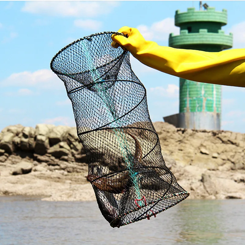 

Telescopic Folding Fishing Net Shrimp Fish Trap Carp Large Creel Feeder Crab Catchers Surfcasting Accessories Casting Network