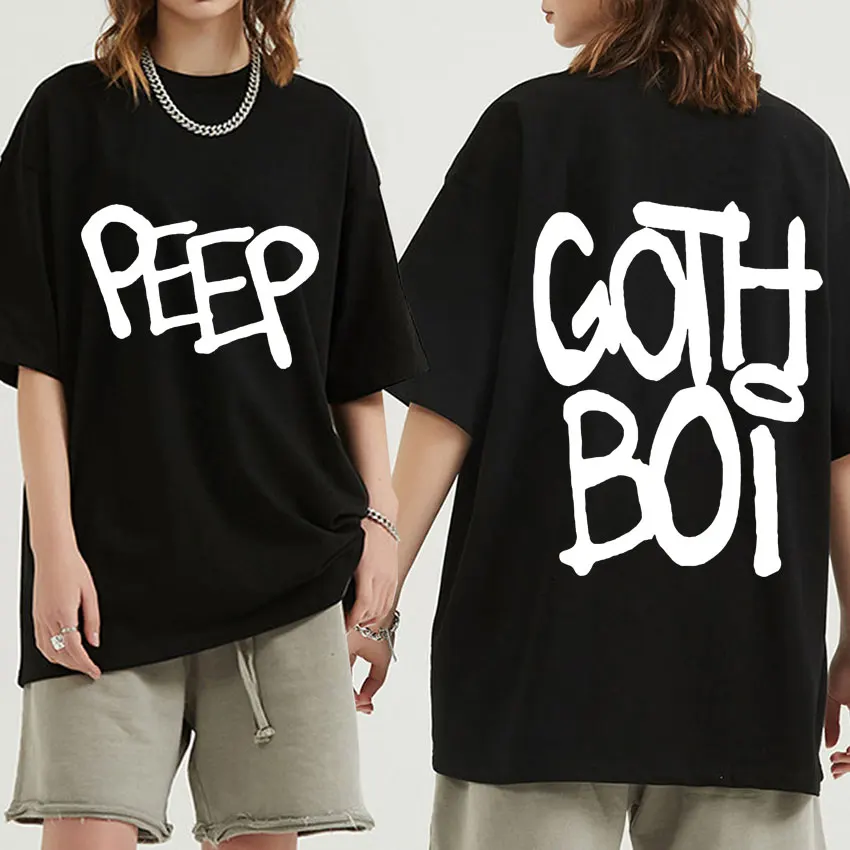 

Rapper Lil Peep GothBoi Graphic T Shirt Men Women Fashion Short Sleeve T-shirt Male Hip Hop Oversized Cotton T-shirts Streetwear