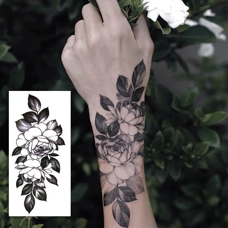 

Новые водостойкие временные тату-наклейки в стиле панк, цветок, искусственные татуировки на руку, Цветочные татуировки, дешевые товары, искусственная татуировка для женщин
