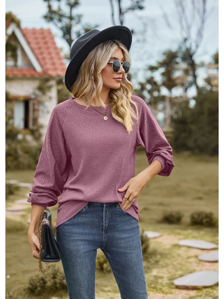 Fashion Round Neck Oversized T Shirt Autumn and Winter New Solid Loose Long Sleeve T-shirt Top for Women Elastic Pullovers Tops
Fashion Round Neck Oversized T Shirt Autumn and Winter New Solid Loose Long Sleeve T-shirt Top for Women Elastic Pullovers Tops