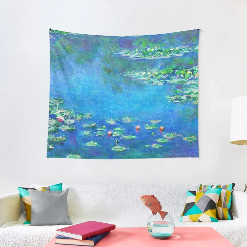 

Claude Monet Water Lilies Color-Enhanced Tapestry Room Decorations Aesthetics Mushroom Tapestry