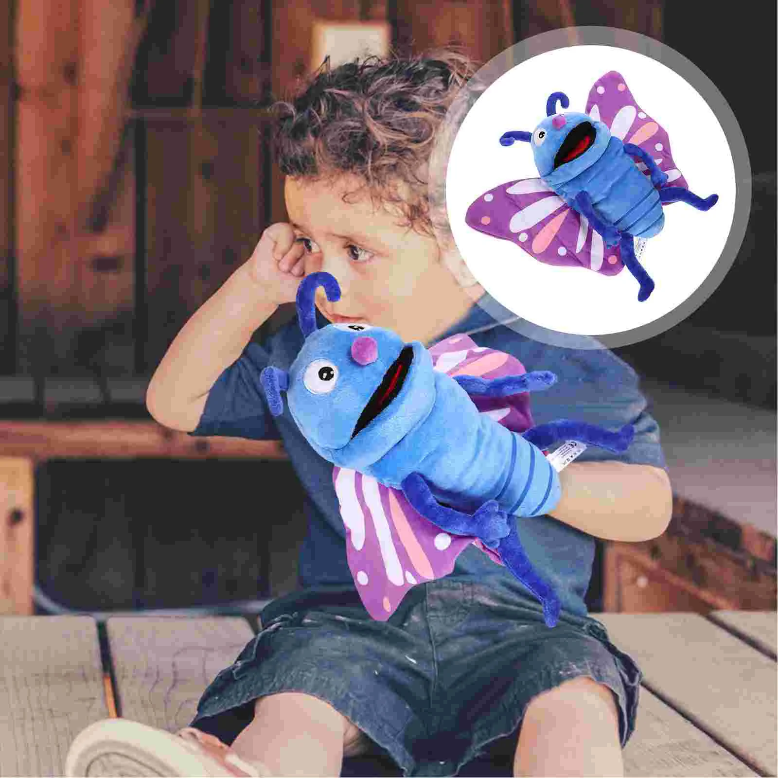 

Hand Puppet Story Telling Cartoon Animal Toy Puppets Educational Cotton Plush Interactive Butterfly Parent-child Kids Mittens