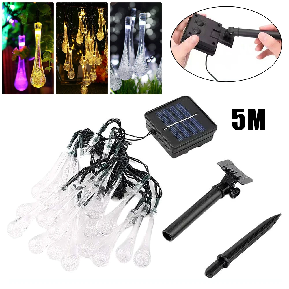 Outdoor Water Drops Solar Lamp String Lights Fairy Holiday Christmas Party Garland Garden Waterproof Parts
Outdoor Water Drops Solar Lamp String Lights Fairy Holiday Christmas Party Garland Garden Waterproof Parts