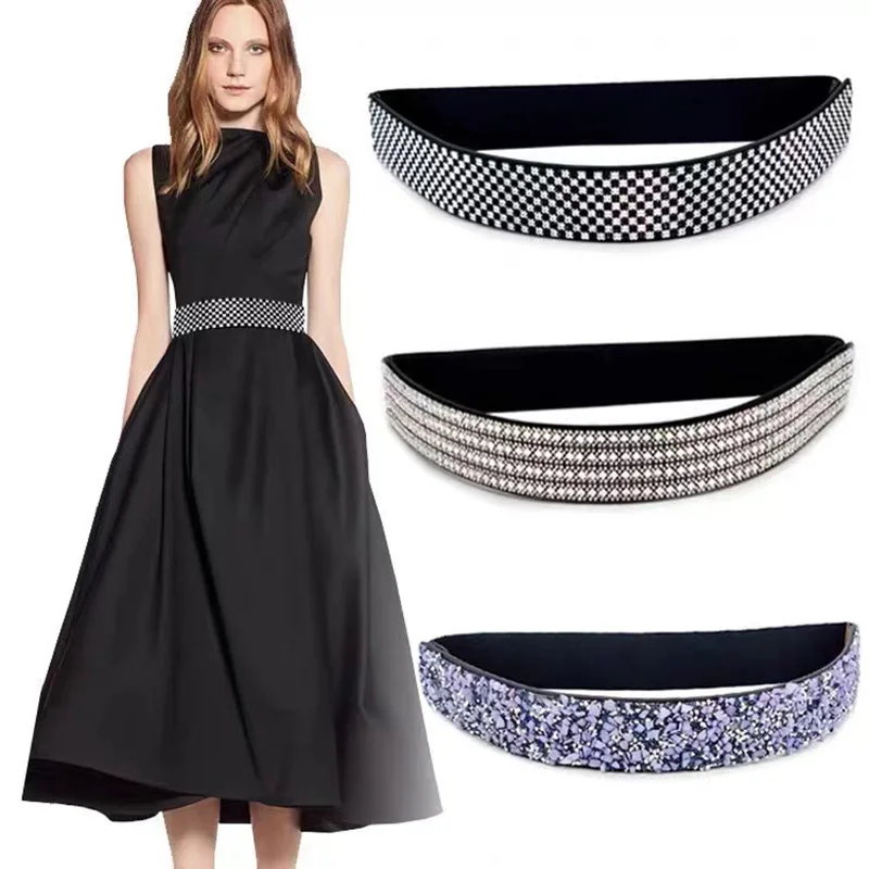 New Fashion Diamond-Encrusted Elastic Ladies Girdle All-Match Crystal Full Diamond High-End Belt With Dress Coat With Waistband
New Fashion Diamond-Encrusted Elastic Ladies Girdle All-Match Crystal Full Diamond High-End Belt With Dress Coat With Waistband