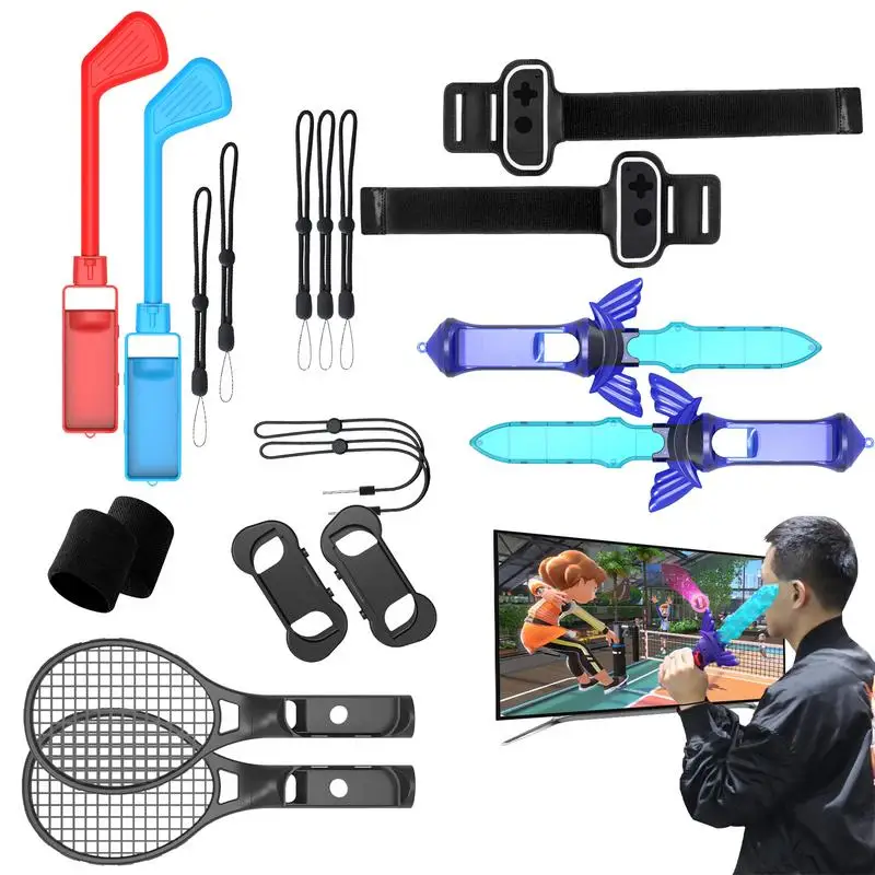 12 In 1 For NS Switch Sports Control Set Wristband Tennis Racket Leg Strap Somatosensory Game Accessories For Switch Gift
12 In 1 For NS Switch Sports Control Set Wristband Tennis Racket Leg Strap Somatosensory Game Accessories For Switch Gift