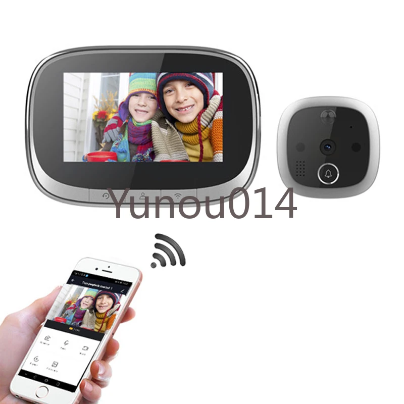 

Digital Peephole Video Doorbell 4.3" LCD Wifi Door Viewer Camera 170 Degree Wide Angle Night Vision PIR Motion Detection