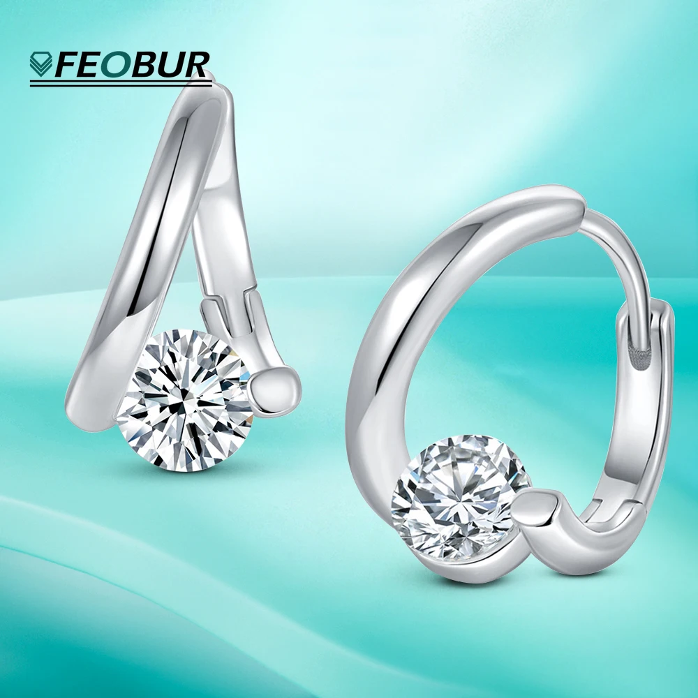 Moissanite Hoop Earrings for Women 6.5mm 1ct Sparkling Round Cut Diamond Wedding Jewelry Irregular 925 Sterling Silver Earring
Moissanite Hoop Earrings for Women 6.5mm 1ct Sparkling Round Cut Diamond Wedding Jewelry Irregular 925 Sterling Silver Earring