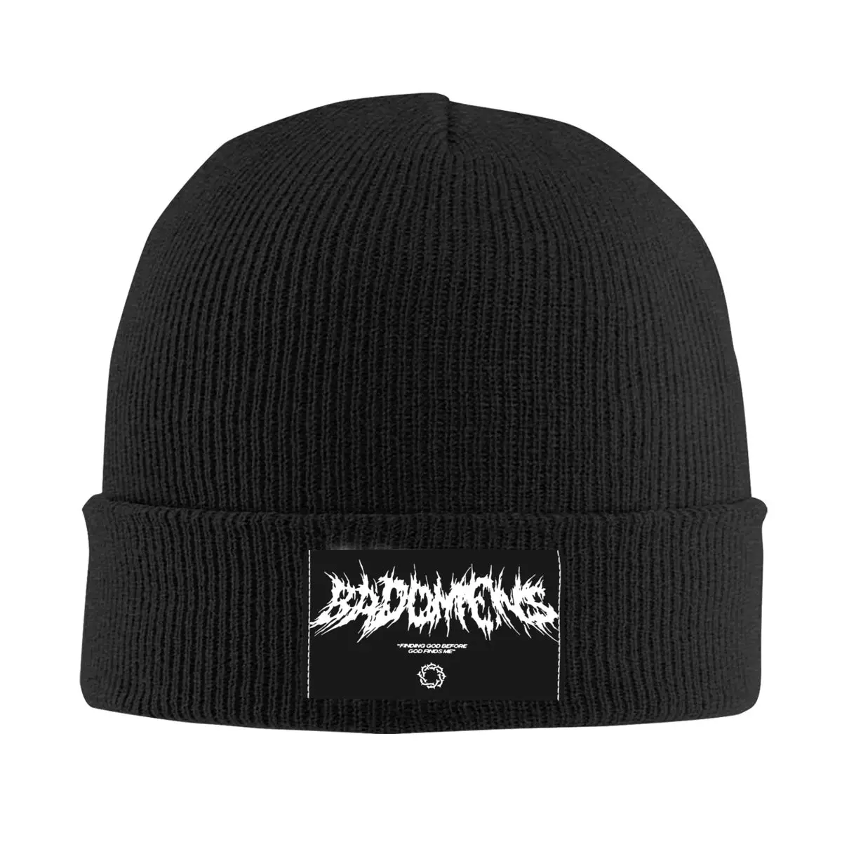 

Bad Omens Death Metal Logo Merch Warm Winter Rib Knit Cuffed Beanie For Men Women Knitted Caps Rock Band Bonnet Knit Hat