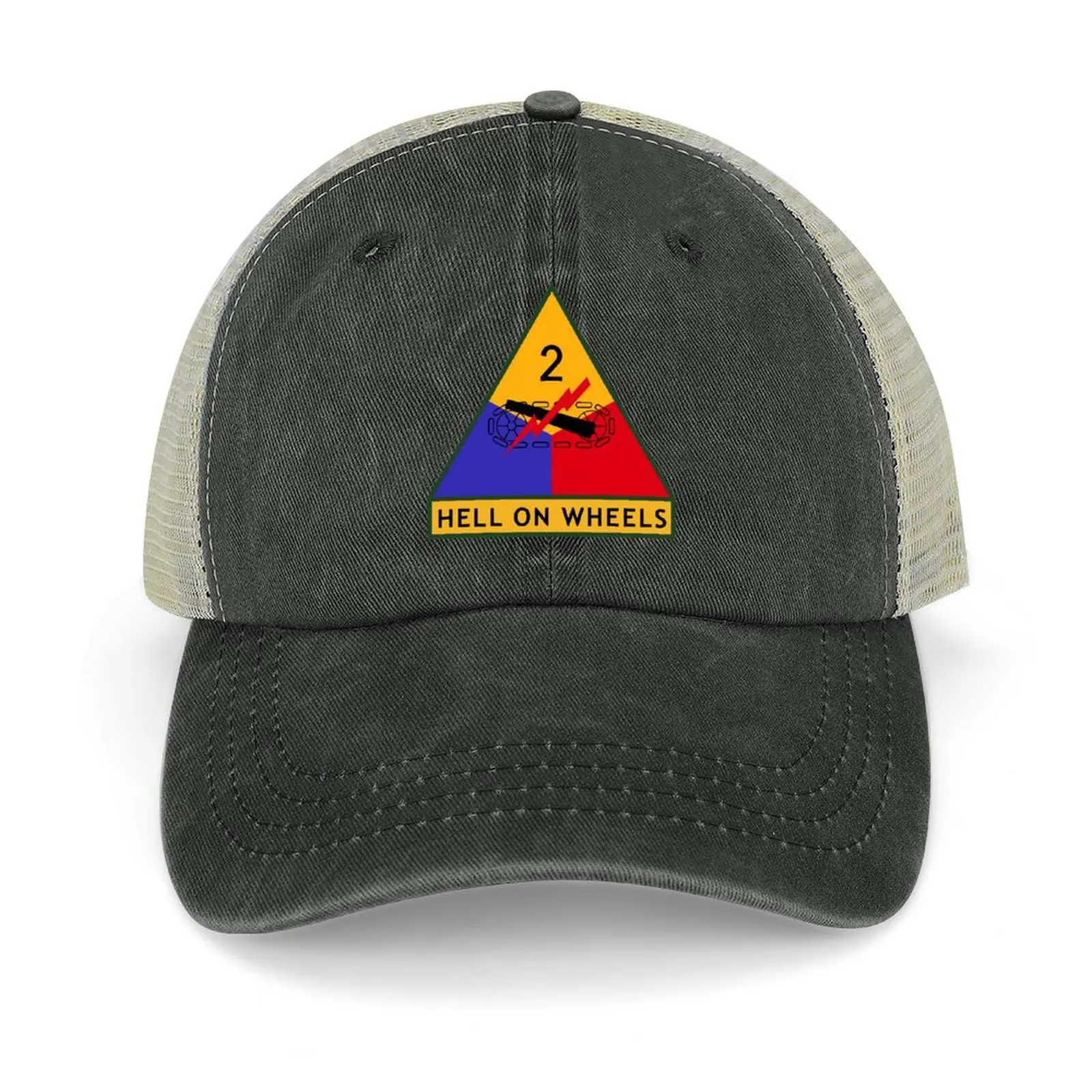 

2nd Armored Division 'Hell on Wheels' (United States Army) Cowboy Hat Luxury Cap Wild Ball Hat Sun Hats For Women Men's