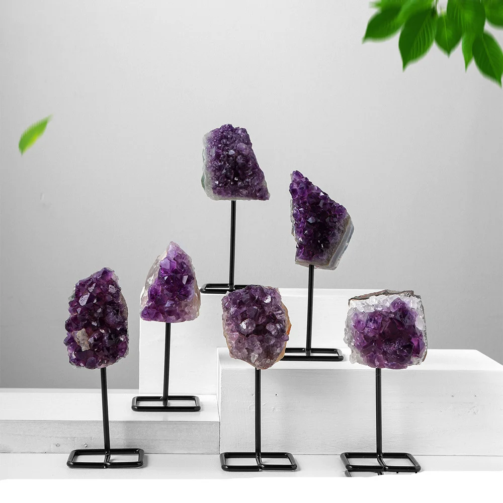 

Natural Dream Amethyst Raw Cluster Quartz Ore Crystal Tooth Crystal Cluster Degaussing Ornament Mineral Specimen Healing Stones