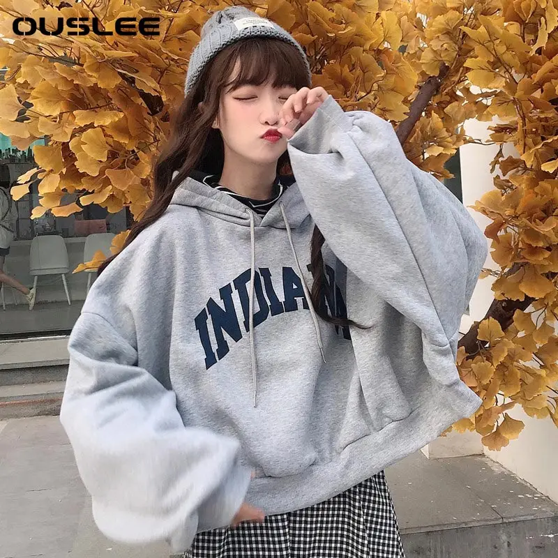 OUSLEE-Women's Oversized Thick Velvet Hoodies, Loose False Two-piece Hoodie, Letter Print, All-match, Simple, Trendy
OUSLEE-Women's Oversized Thick Velvet Hoodies, Loose False Two-piece Hoodie, Letter Print, All-match, Simple, Trendy